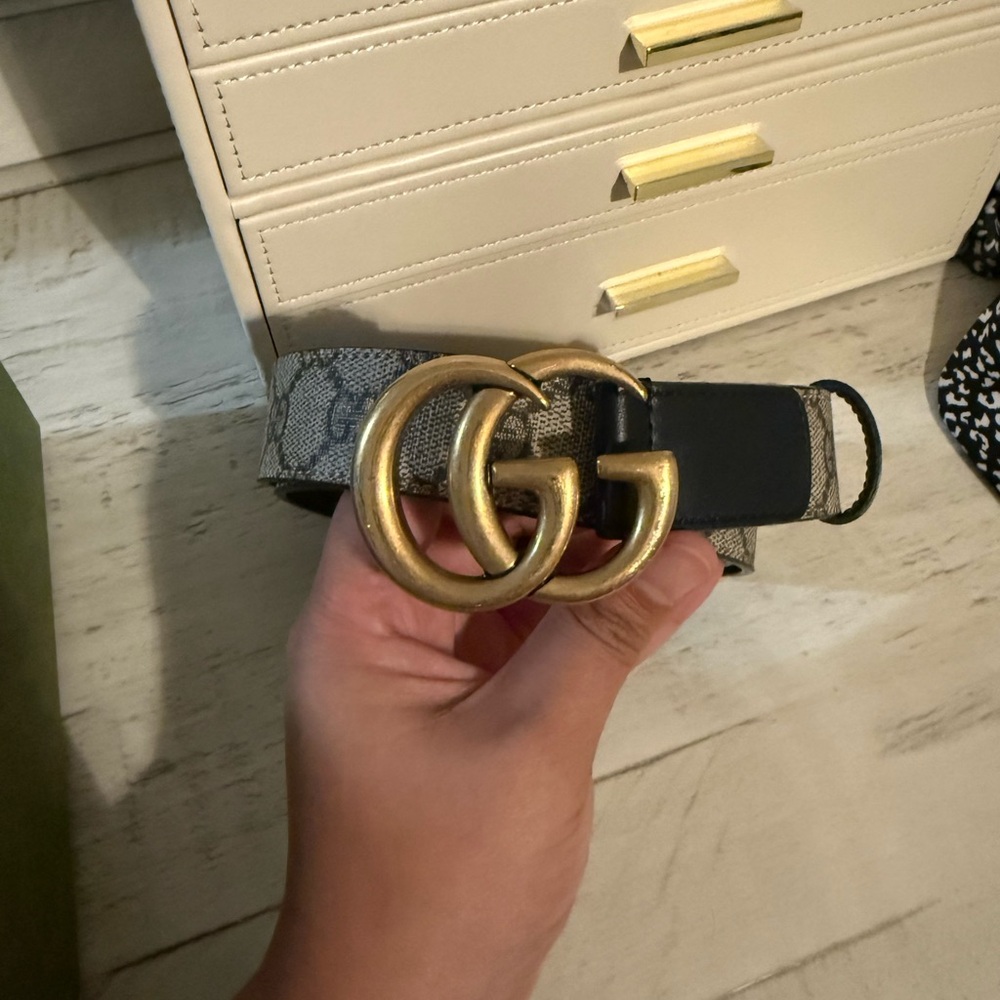 Gucci Thin Supreme Marmont Belt, NWT